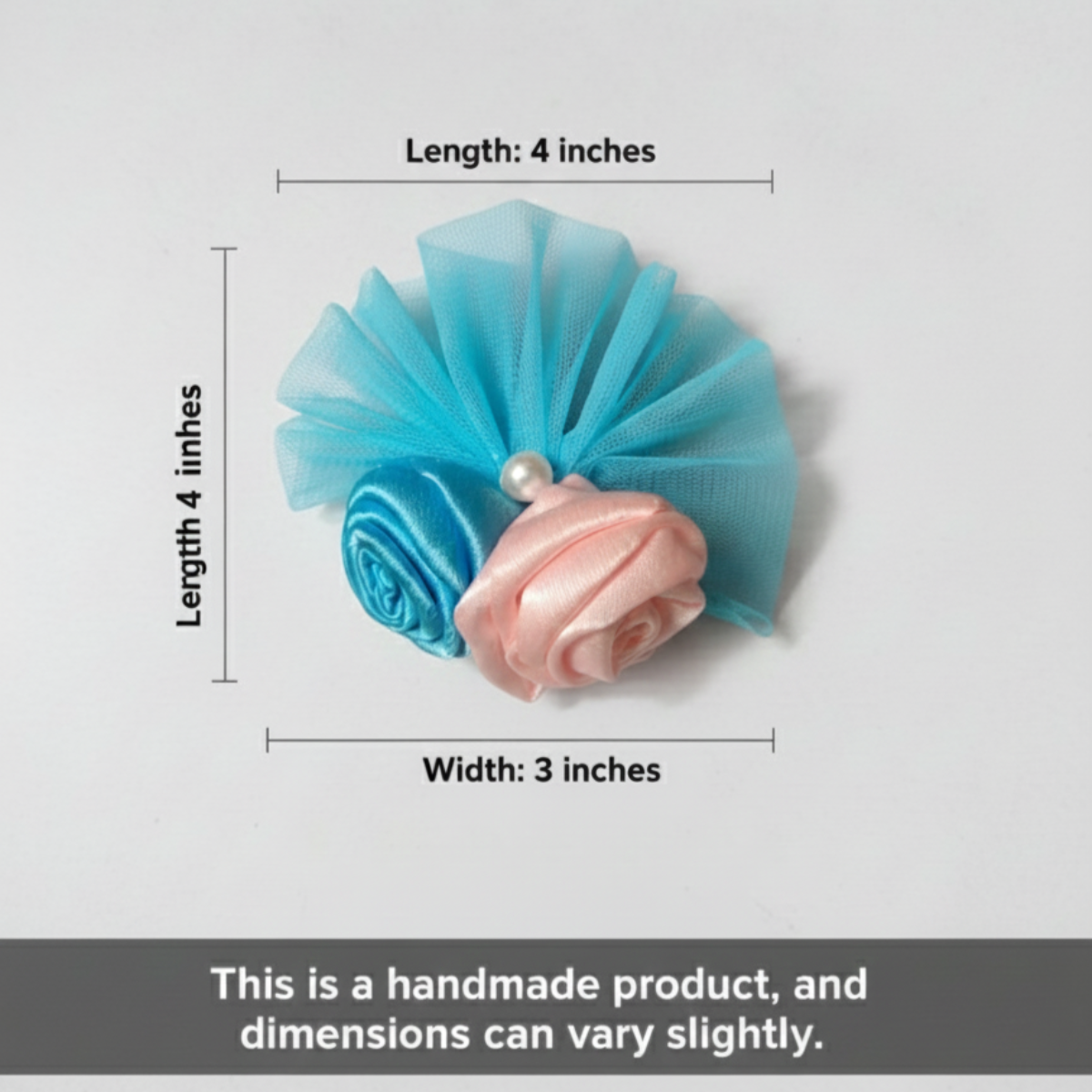 Cute net Floral Clip For Girls - Skyblue