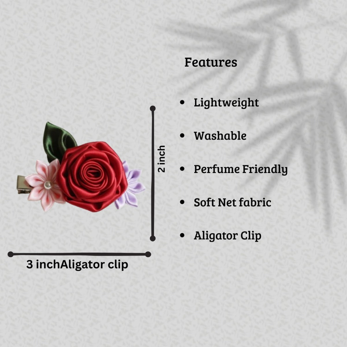 Handcrafted Satin Flower Hair Clip | Ethnic Floral Accessory