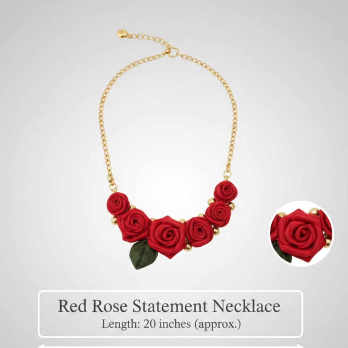 Classic Flower Chain Necklace Red
