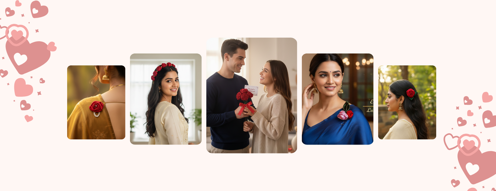 Handmade ethnic fabric flowers fashion accessories