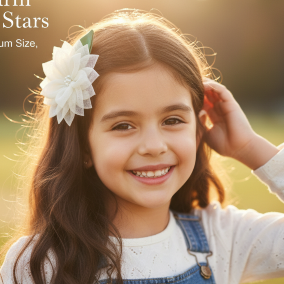 Handmade Layered Sunflower Hair Clip for Girl - White