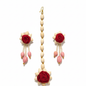 Handmade Satin Haldi Jewellery Set - Red