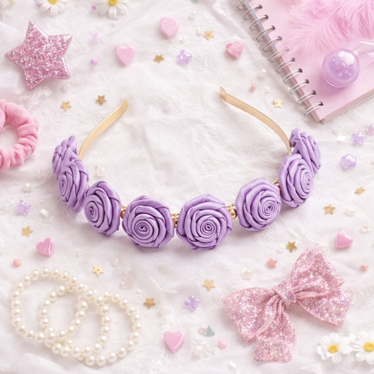 Floral Hair Band for Girls | Lavender